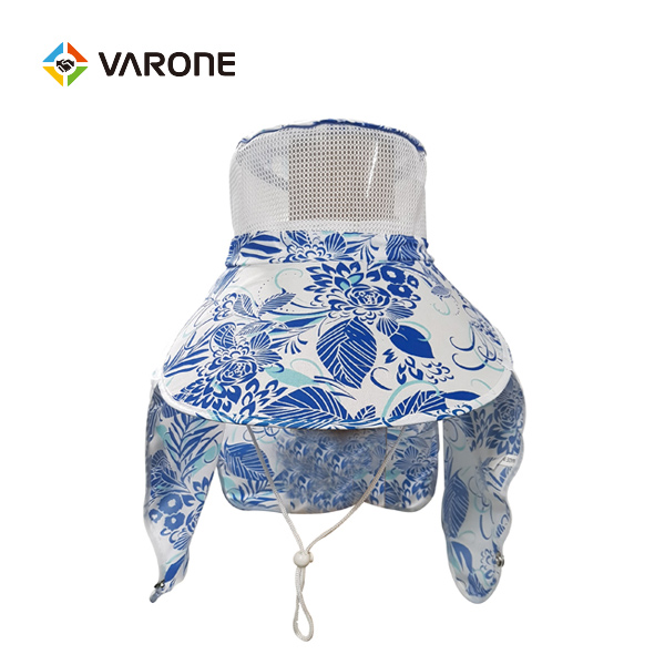 농사모자 (파란색꽃무늬)