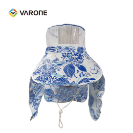 농사모자 (파란색꽃무늬)