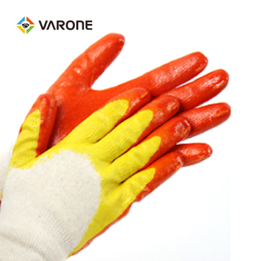 황색 이중코팅 장갑